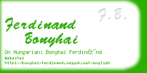 ferdinand bonyhai business card